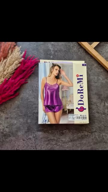 ست شلوارک ساتن برش‌دار توری DoReMi سایز L_xl