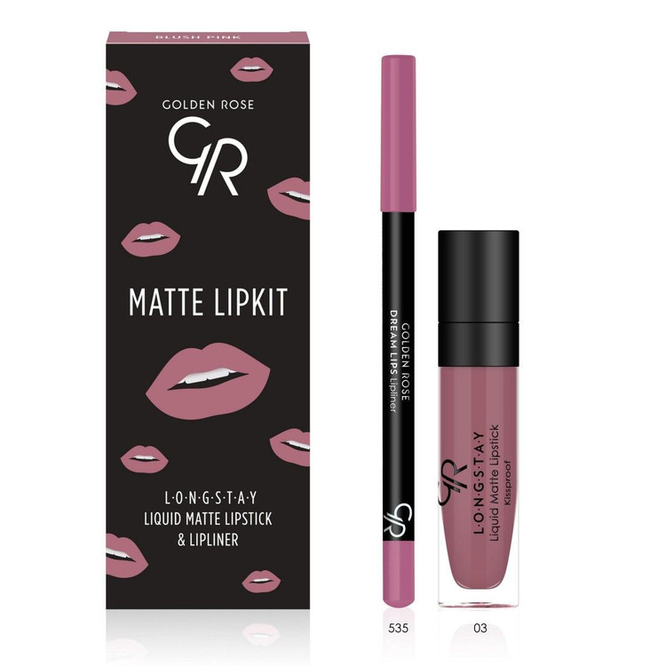 کیت خط لب و رژلب مایع مدل matte lipkit