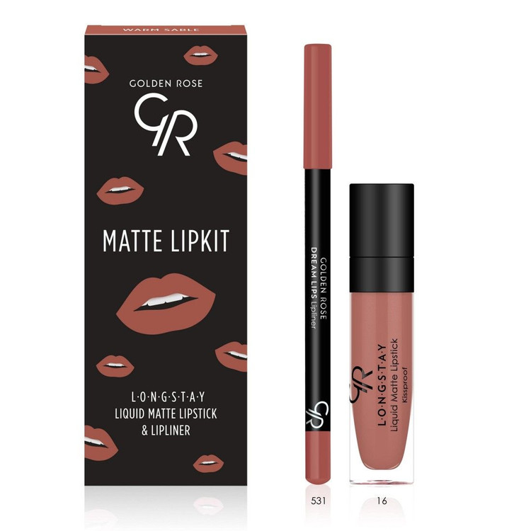 کیت خط لب و رژلب مایع مدل matte lipkit